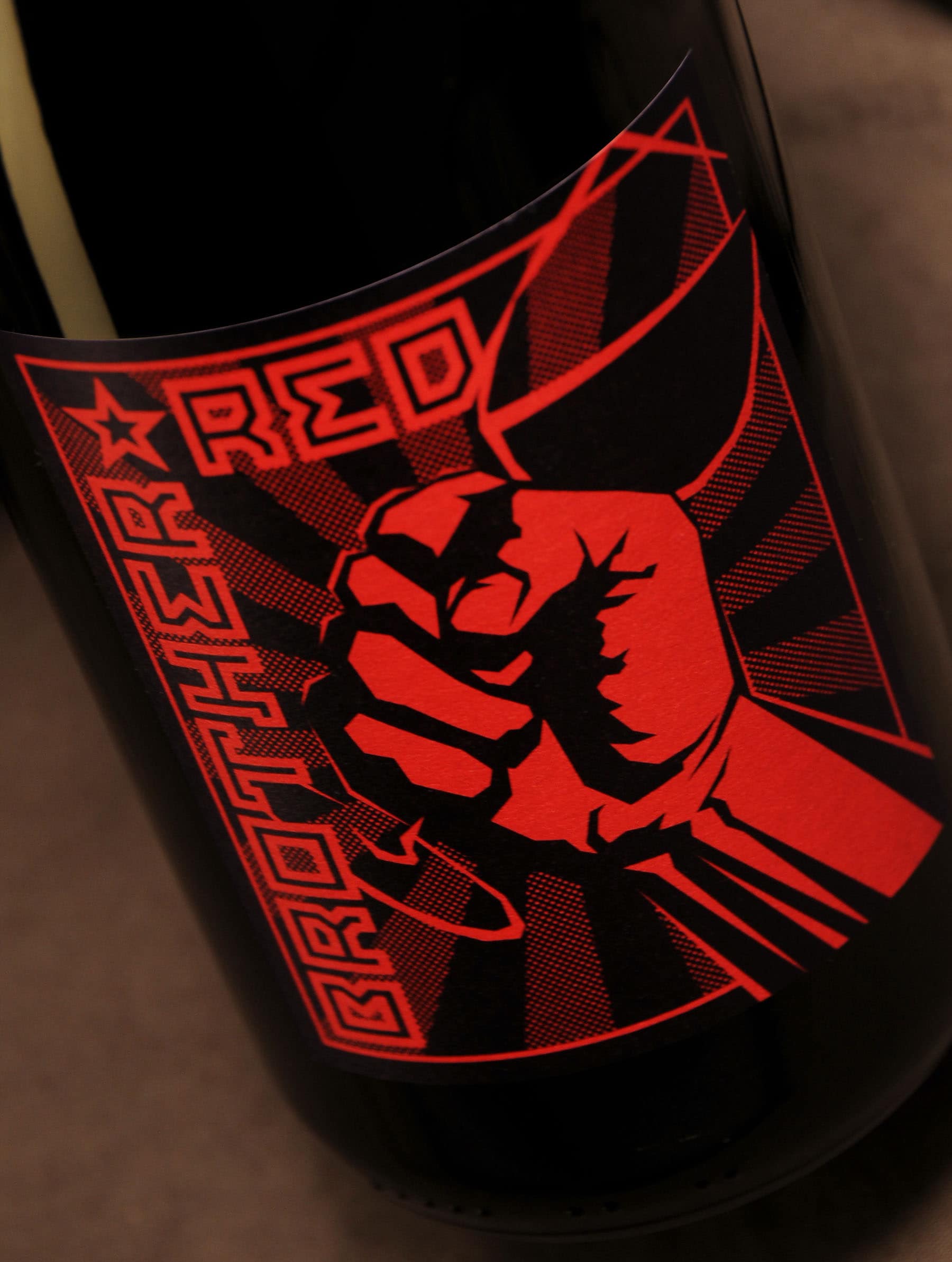 Brother Red bottle label