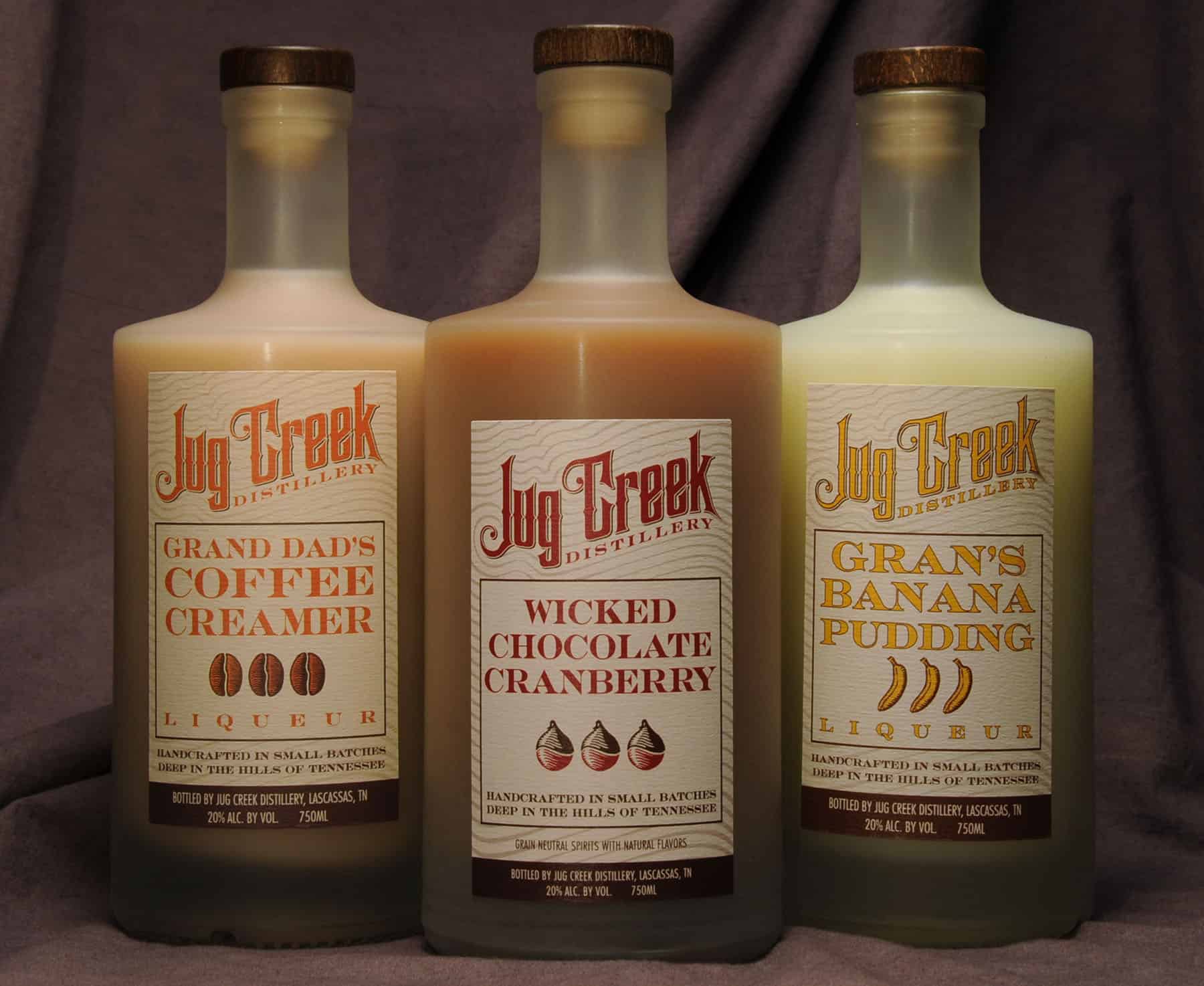 Jug Creek liqueur bottles