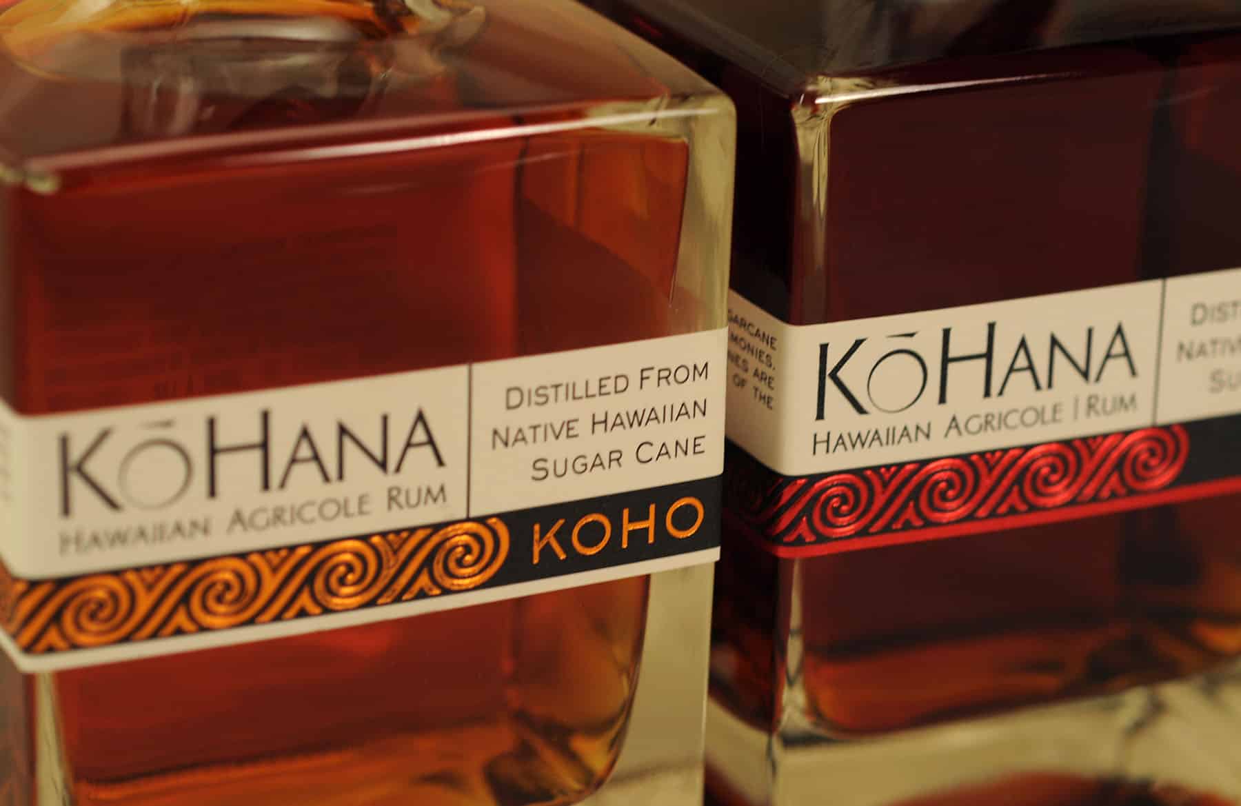 Kō Hana Hawaiian Agricole Rum bottles